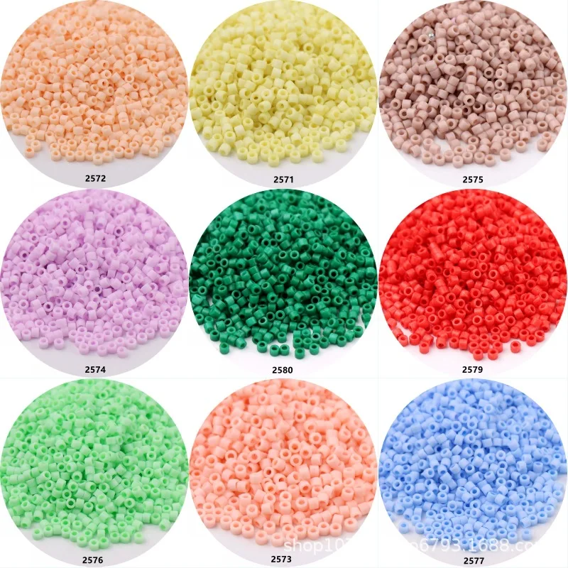 

2mm Macaron Color Frosted Imitation Antique Beads Matte Delica Glass Rice Beads DIY Handmade Materials（about 720pcs）
