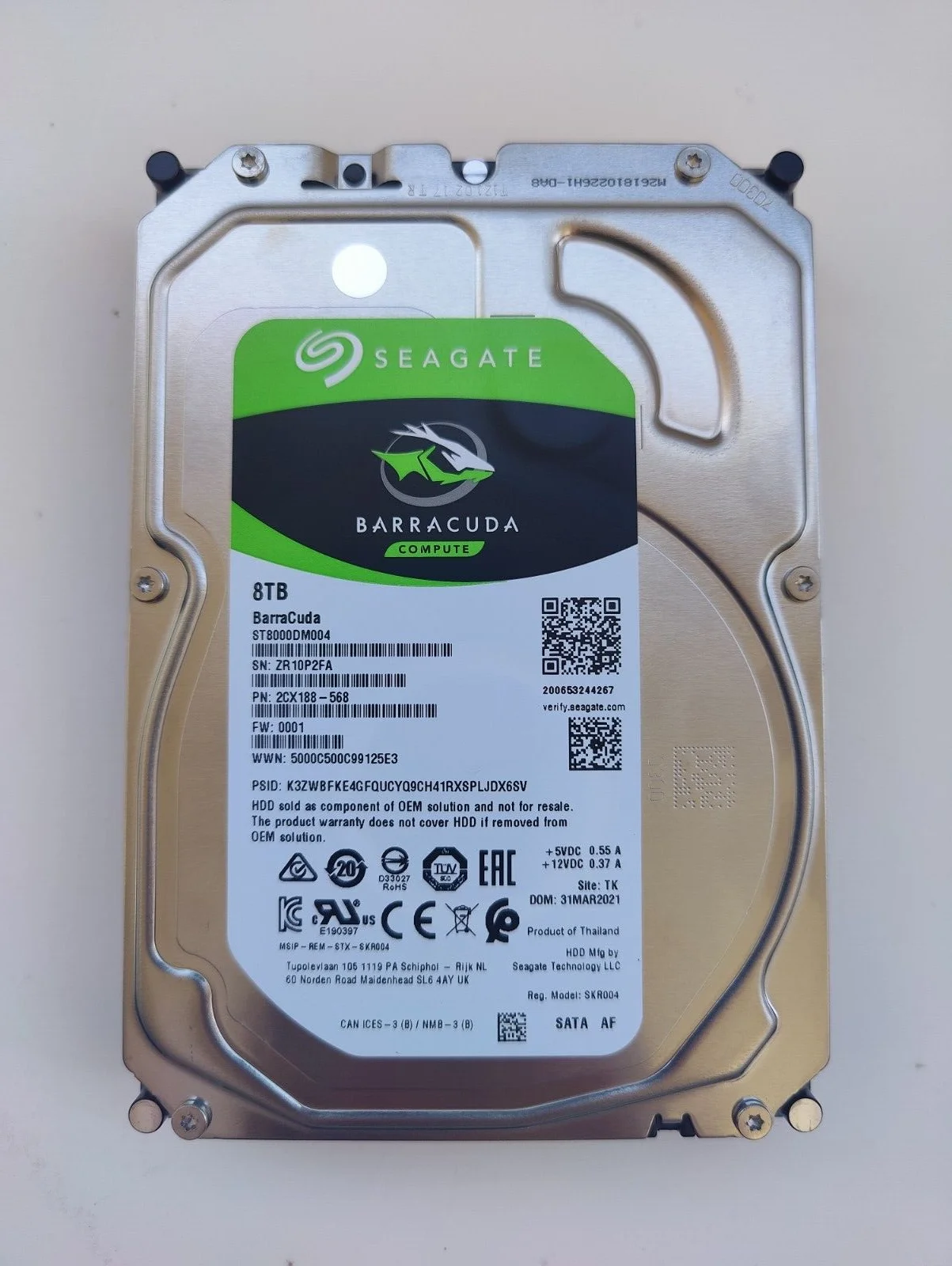 

FOR ST8000DM004 Seagate Barracuda 8TB 5400RPM 256M 6Gb/s 3.5" SATA Hard Drive