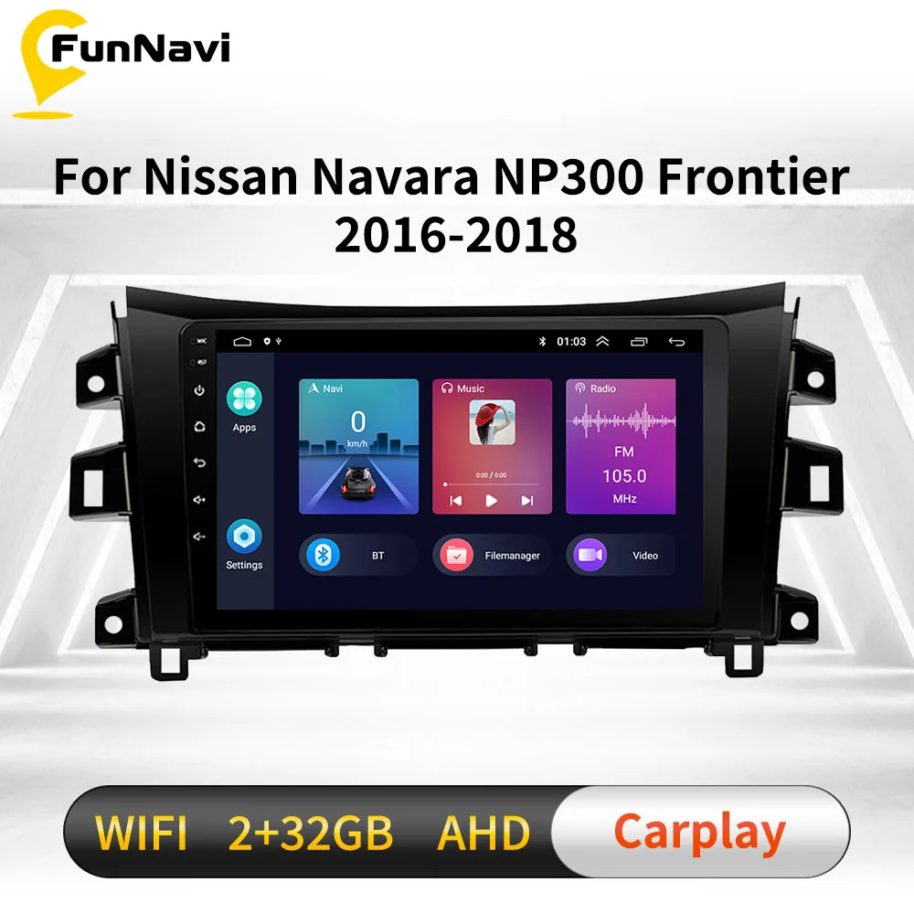 Radio con GPS para coche, reproductor Multimedia con Android, FM, WiFi, Audio estéreo, 2 Din, para Nissan NAVARA Frontier NP300 2016-2018
