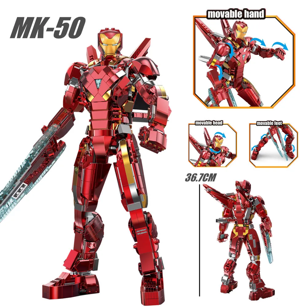 

Disney Marvel Legends Avengers MK50 IRONMAN MARK-50 Figure Toy Iron Man Movie Model Building Block Bricks Kids Toys Gift Boy