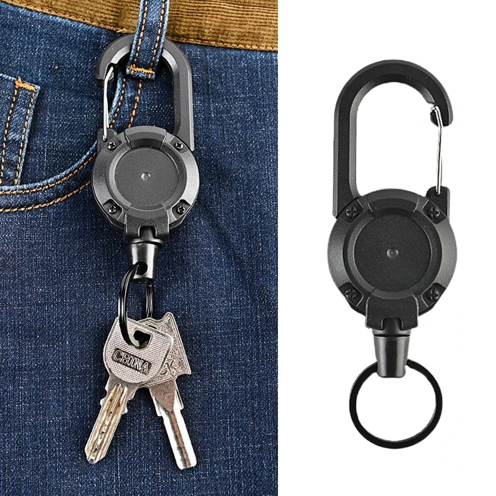 

Retractabl Key Chain Keychain 60cm ABS Black 30g Convenient And Durable 360 Degree Rotating Back Clip Easily Clip