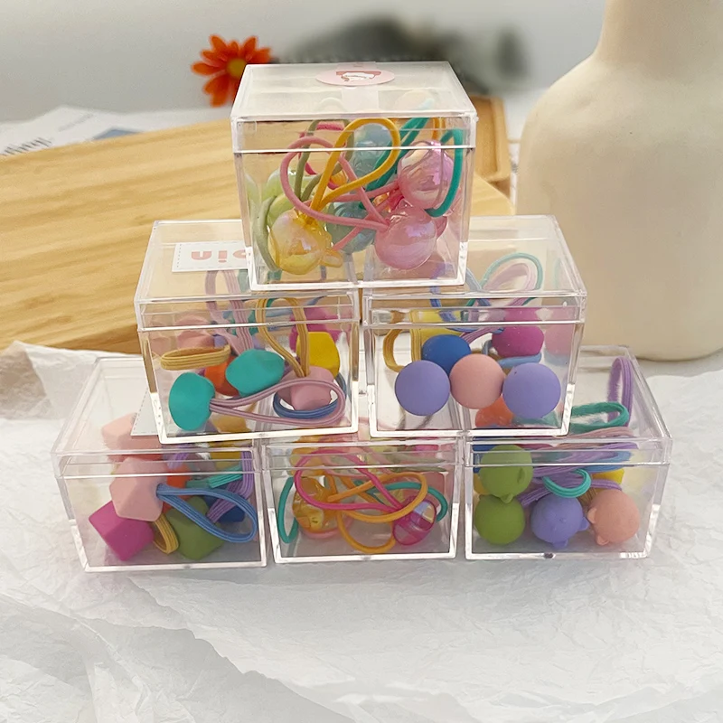 10 шт./корт. Милое мультяшное кольцо для волос милые эластичные резинки девочек в