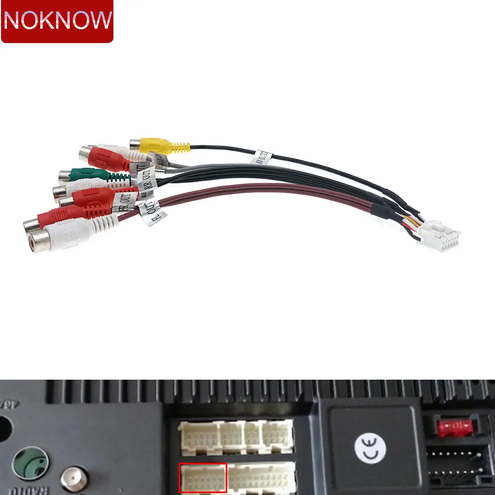 12 Pin Car Universal 8 RCA CCD AUX AV IN Output SUB WOOFER Wire Harness Cable Adapter Wiring Connector Android DVD Radio