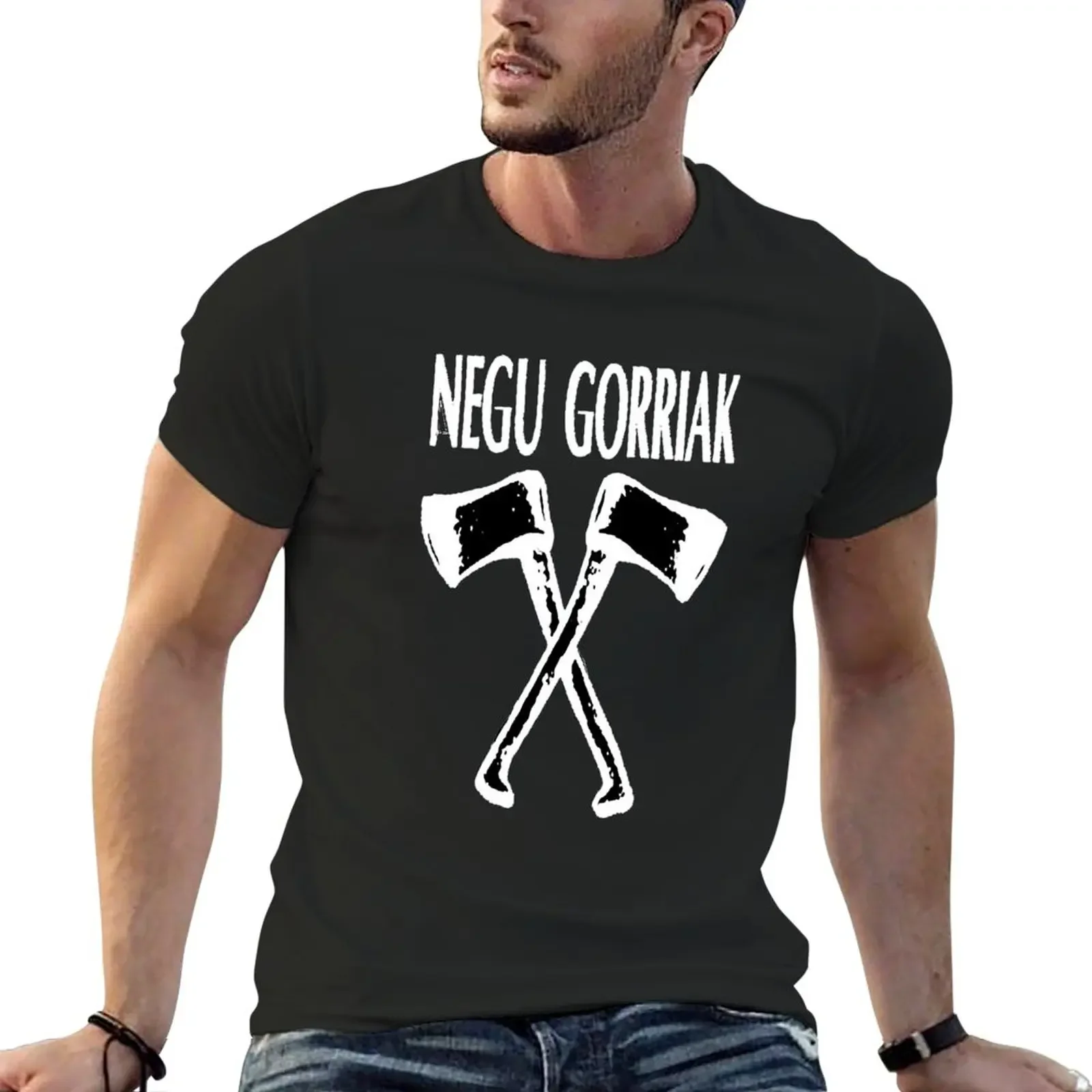 Фото Новая футболка Negu Gorriak, толстовка, винтажная одежда, футболки-тяжеловесы для мальчиков, рубашка с животным принтом, мужские футболки с графикой №1