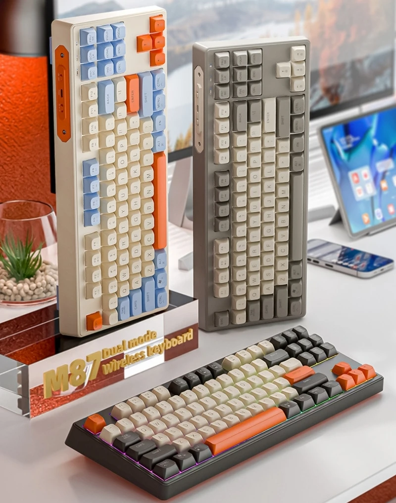 Русская беспроводная механическая клавиатура 87 раскладок клавиш испанская