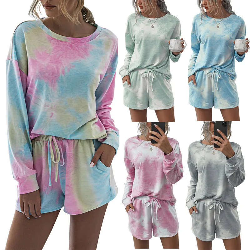 

Summer Korean Women's Suit Shorts and T-shirt Casual Home Tracksuit Cotton Two-piece Set for Women 2023 Basic O Neck Top Outfits