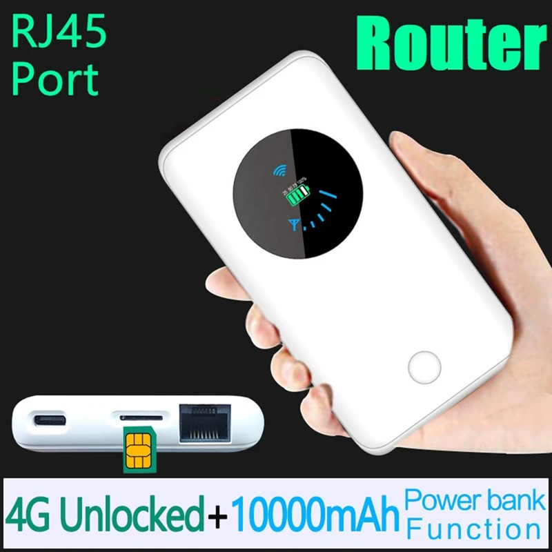 

4G Wifi Router Wifi Modem Mifi 10000Mah 150Mbps Support 10 Users With Sim Card Slot
