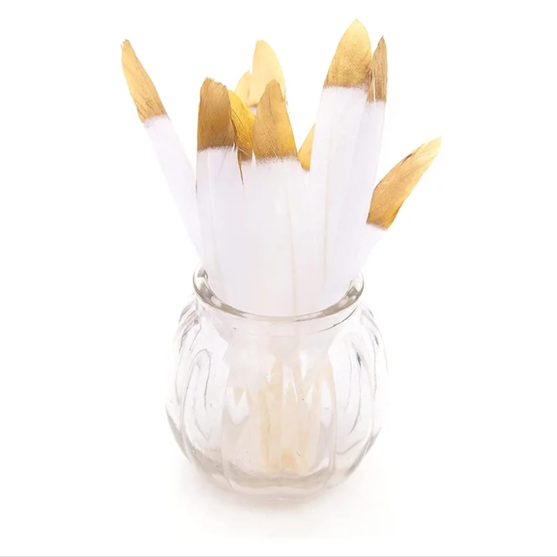 

20pcs Gold Duck Feathers DIY Home Christmas Decorations Wedding Headdress Hat Jewelry Making Dream Catchers Plume Craft Supplies