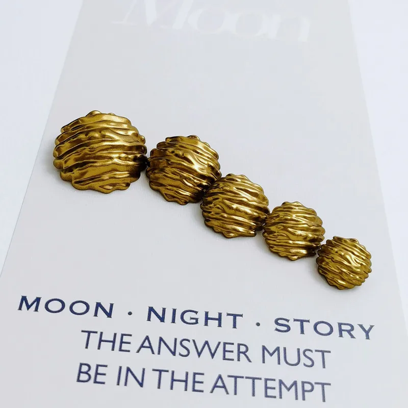 Круглые металлические пуговицы для женщин золотистые серебристые одежды курток