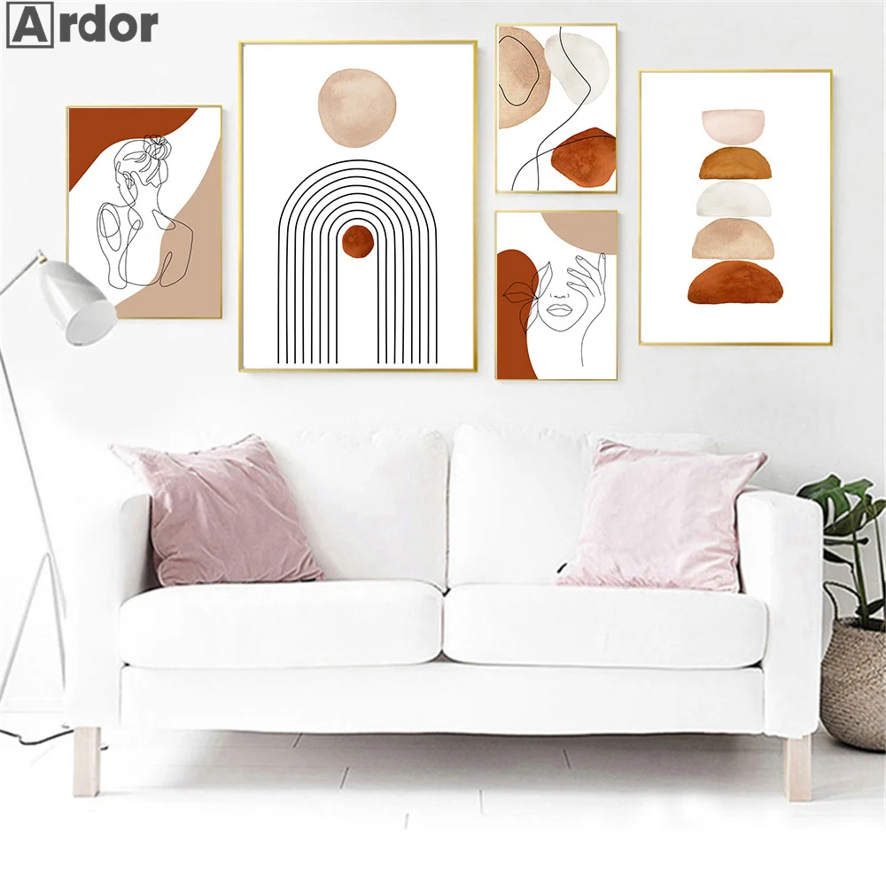 

Abstract Single Line Face Art Leaves Painting Girl Body Back Minimalist Canvas Poster Print Nordic Wall Art Picture Home Decor