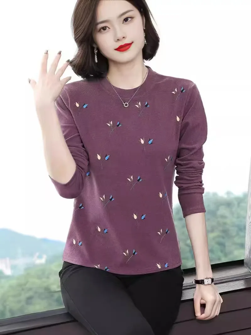 Новинка 2025 осенне-зимний бархатный базовый слой утягивающая женская футболка с