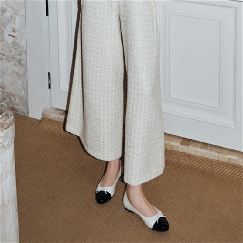 Балетные туфли на плоской подошве удобные повседневные смешанных цветов с