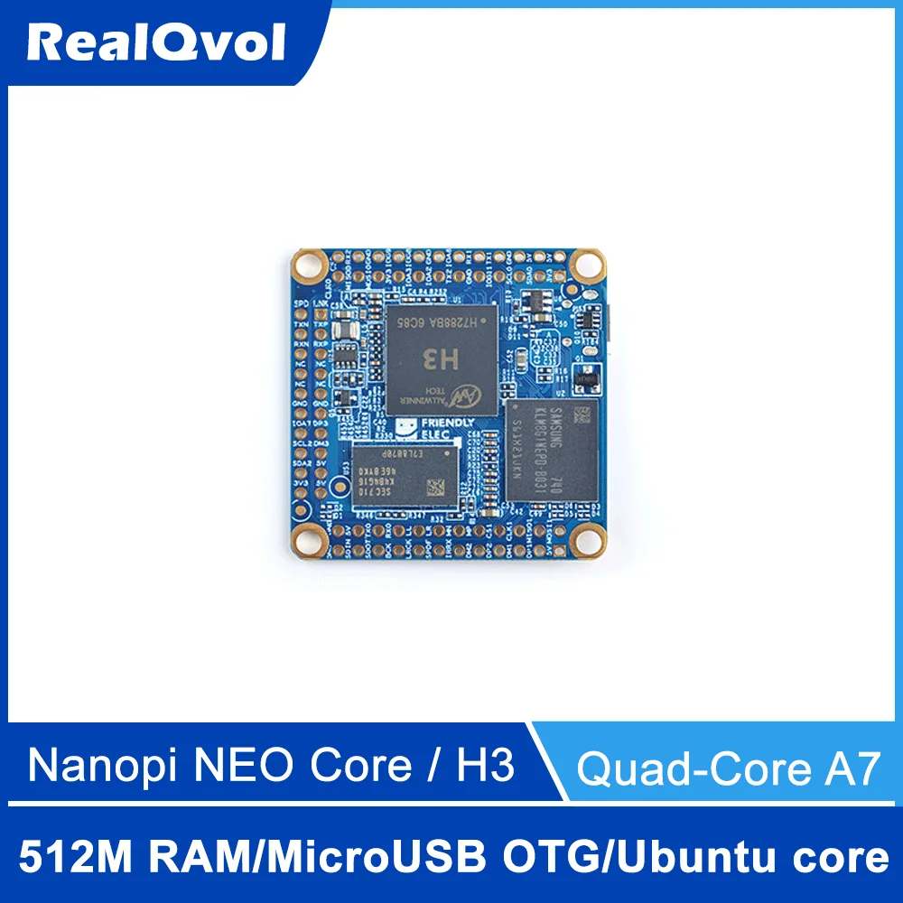 RealQvol FriendlyELEC NanoPi NEO Core Allwinner H3 Четырехъядерная основная плата A7 512 МБ ОЗУ 8 ГБ