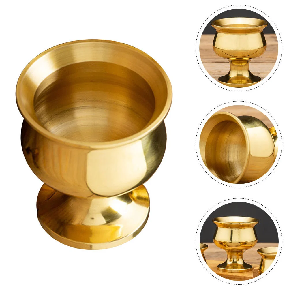 

Brass Teacup Hall Supply Temple Offerings Sacrifice Holy Worship Chinese