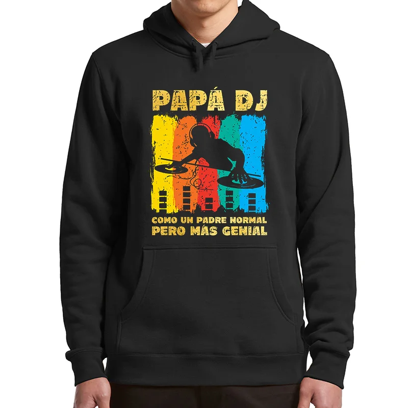 

PAPA DJ Father's Day Vintage Hoodie Spanish Long Sleeve Men's Oversized Sweatshirt Tops Gift For Father