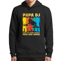 papa dj fathers day vintage hoodie spanish long sleeve mens oversized sweatshirt tops gift for father