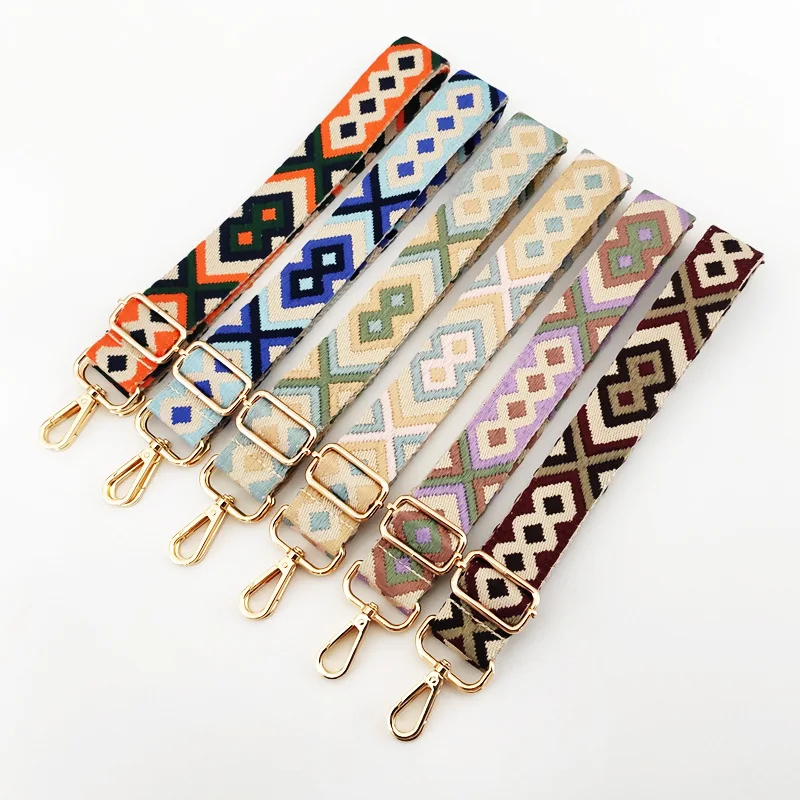 

Colorful Bag Strap for Women Crochet Knit Shoulder Belt with Embroidery Adjustable Shoulder Bag Accessories