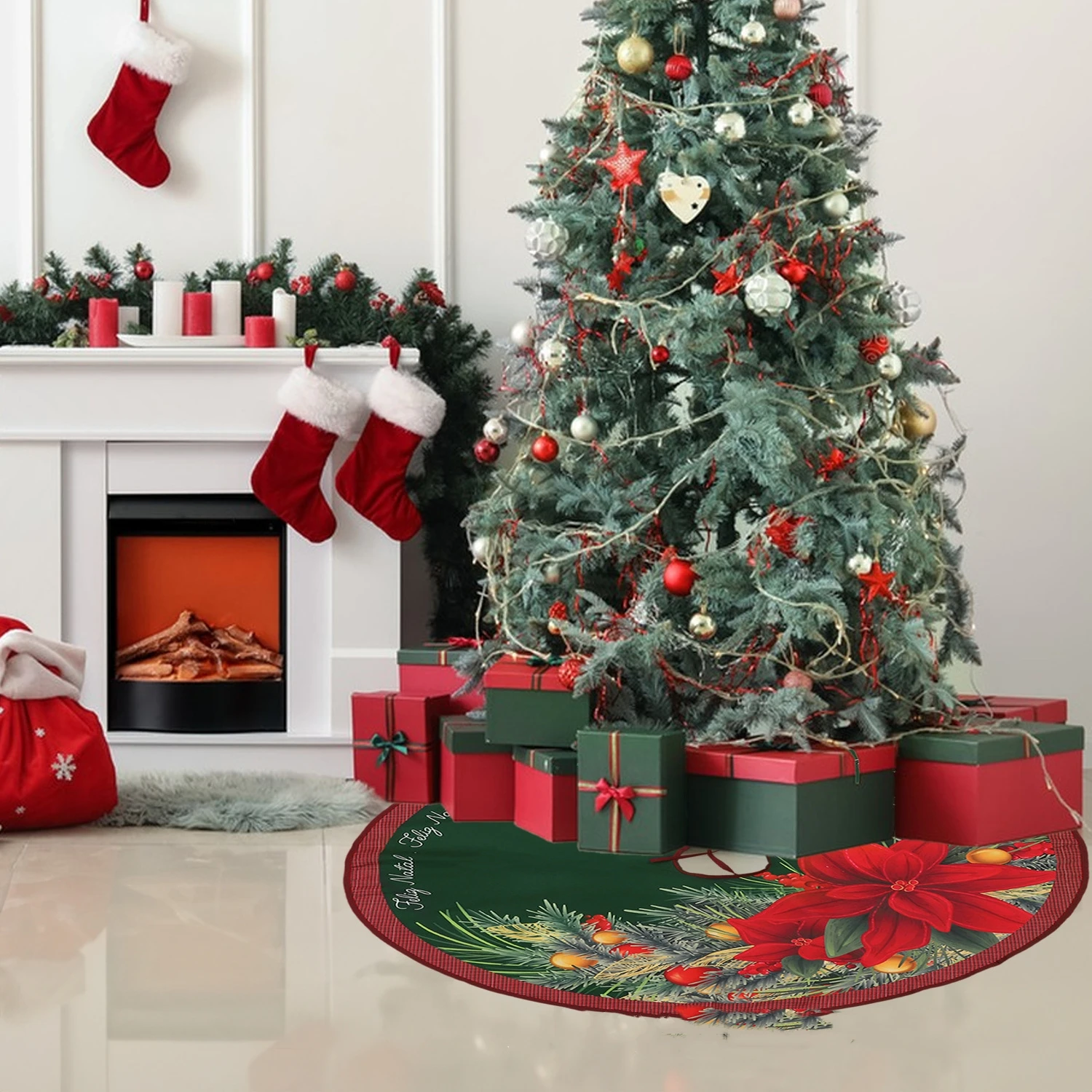 Креативная круглая юбка для рождественской елки декор вечеринки Рождественская