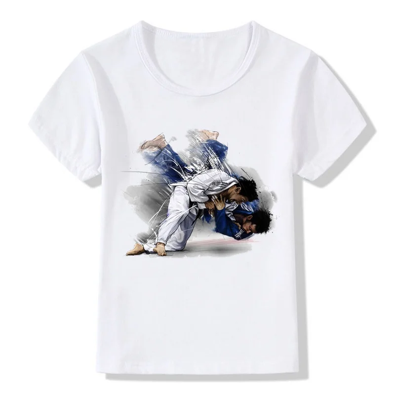 Детская футболка для мальчиков и девочек с принтом "Эволюция дзюдо" летние