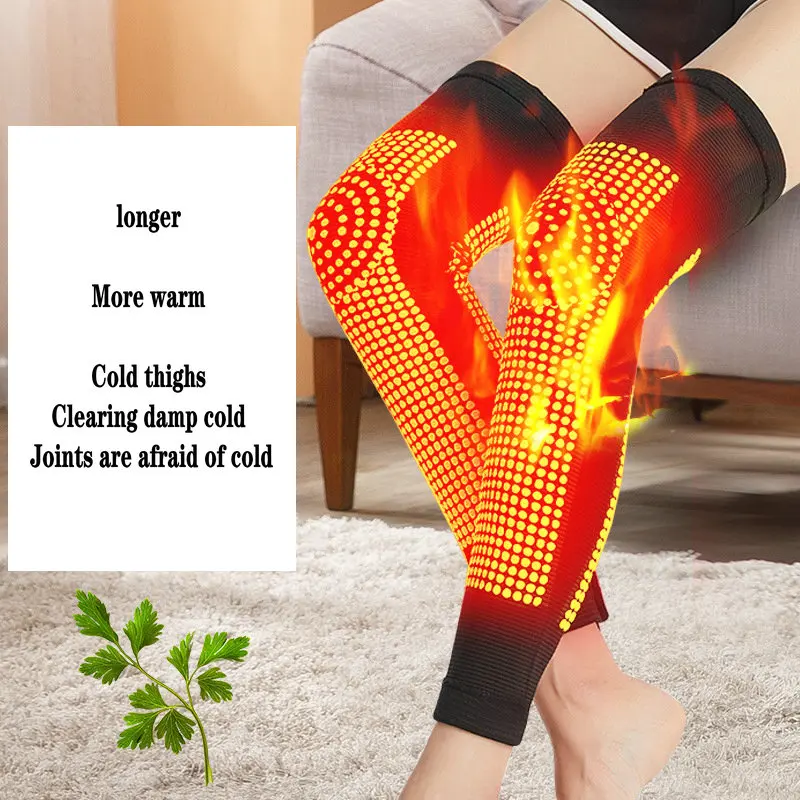 2pcs Self Heating Support Knee Pads Knee Brace Warm for Arthritis Joint Pai Relief Injury Recovery Leg Massager Longer Natural
