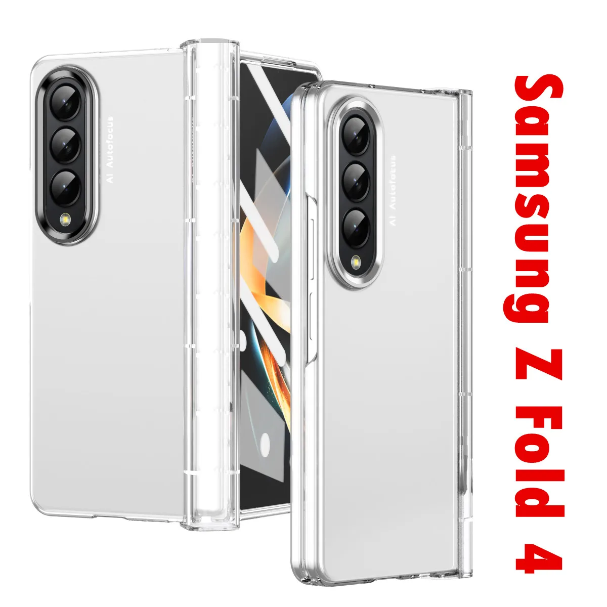 

360 Full Protective Toughened Glass Case For Samsung Galaxy Z Fold4 Double Plating Lens Ring All Inclusive Folding Case Z Fold 4