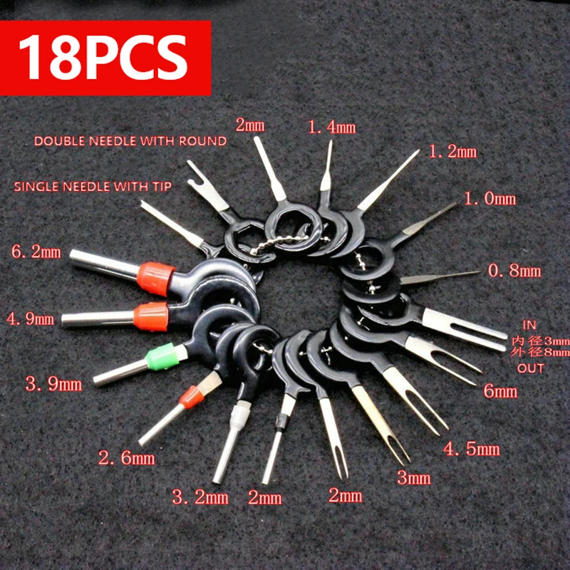 

18Pcs 11Pcs Automotive Plug Terminal Remove Tool Set Key Pin Car Electrical Wire Crimp Connector Extractor Kit Accessories