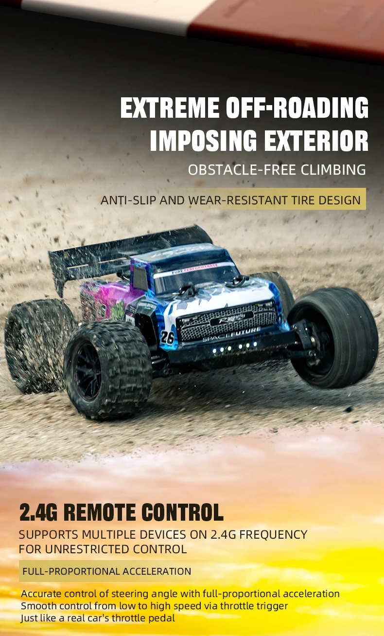Фото 1:12 Сплав Rc Гоночный автомобиль Бесщеточный 4WD Высокоскоростной альпинистский внедорожник Независимый регулируемый амортизатор RC Гоночный автомобиль №1