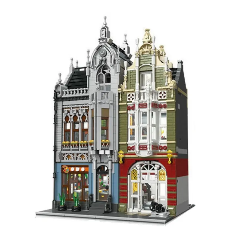 

Музей оружия Street View с 6 куклами MOC, Модульные строительные блоки 89125, набор строительных блоков, креативные города, игрушки, подарки для детей,...