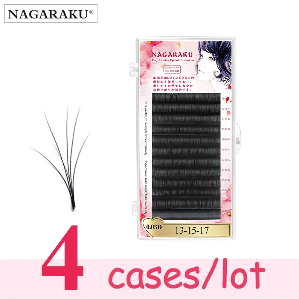 

NAGARAKU 4 Cases New Arrived Autofans Eyelash Easy Fanning Lashes Mega Volume Fan Russian Volume Two-Tone Lashes Makeup Cilia