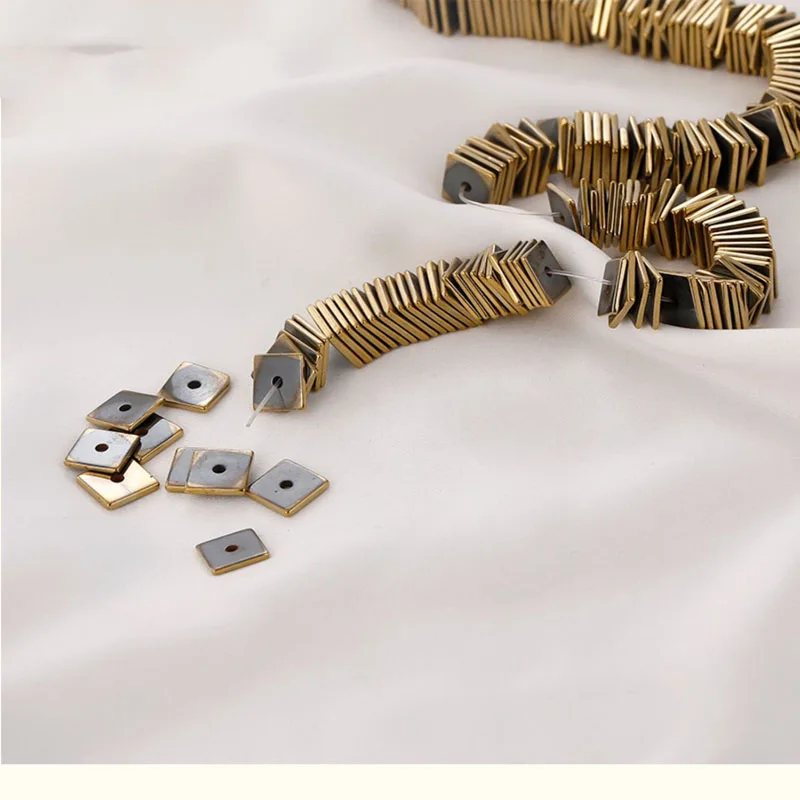 Ожерелье из гематита и бусин для изготовления браслетов женские модные серьги