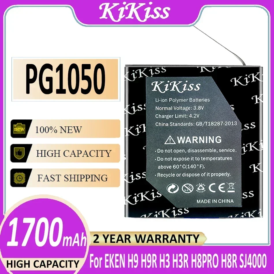 Аккумулятор KiKiss PG1050 1700 мАч для EKEN SJ4000 SJCAM SJ5000 M10 SJ5000X H9 H9R H3 H3R H8PRO H8R Аккумуляторы