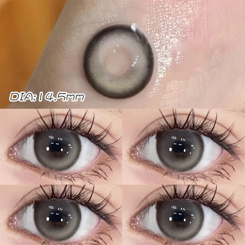 

2 Pieces /1 Pair Of High Gloss Color Contact Lenses Hydrophilic Soft Daily Myopia Lenses Large Diameter Natural Beauty Lenses