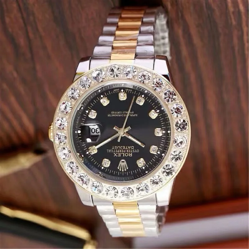 

NEW ROLEXES Luxury Brand quartz women Watches Quartz Watch Stainless Steel Strap wristwatch classic diamonds men watch 018
