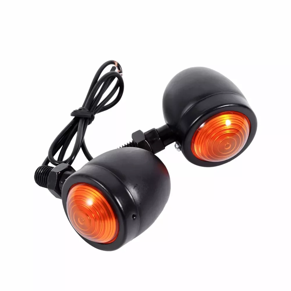 

1 Pair Motorcycle Turn Signal Indicator Light Amber Motorbike Blinker Headlight 12v Indicator lamp Bullet Chrome black new