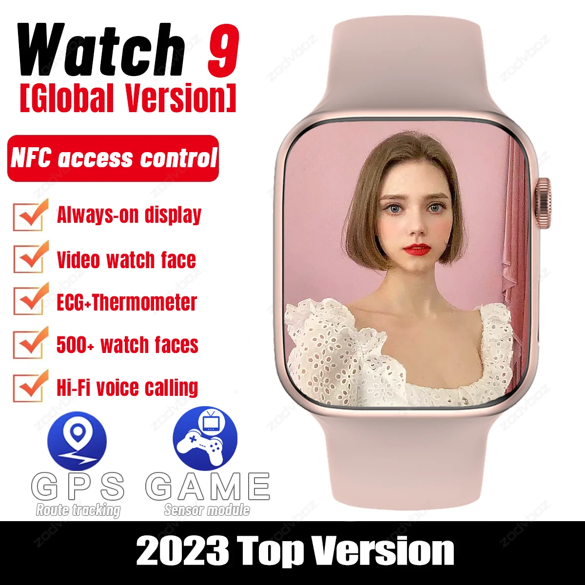 

Women Watches 9 Game GPS Smart Watch Men Always-on Display Custom Dial Voice Call IP68 Waterproof Smartwatch For Apple Series 8