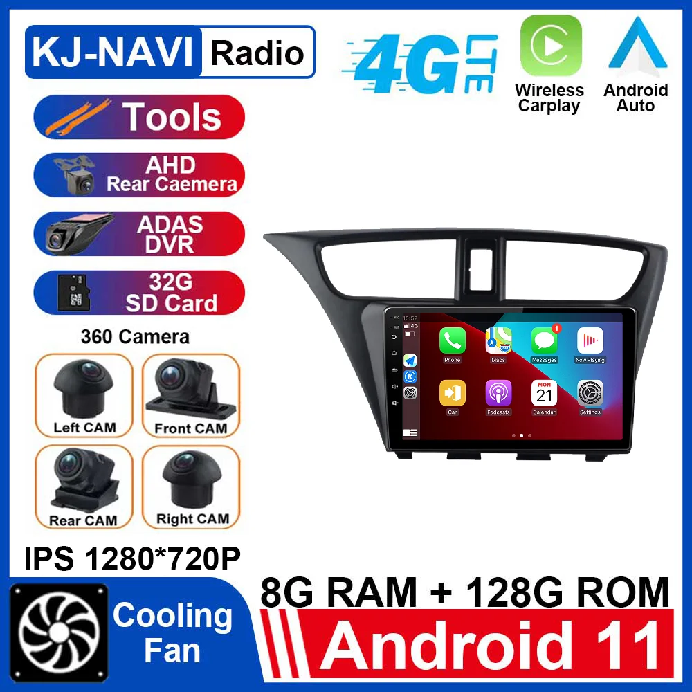 

Android 11 For Honda CIVIC Hatchback 2017 - 2018 Car radio Car Stereo Multimedia Player GPS navigation Carplay Auto IPS DSP WIFI