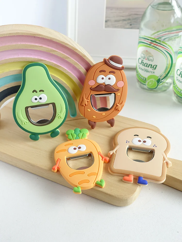 

Открывалка для бутылок с фруктами, наклейка на холодильник, 3D Трехмерная индивидуальная креативная сетчатая красная магнитная наклейка, от...