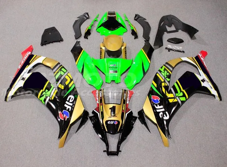 

Стильные новые комплекты обтекателей из АБС-пластика, подходят для Kawasaki Ninja ZX-10R 2011 2012 2013 2014 2015 11 12 13 14 15, комплект кузова Golden 1