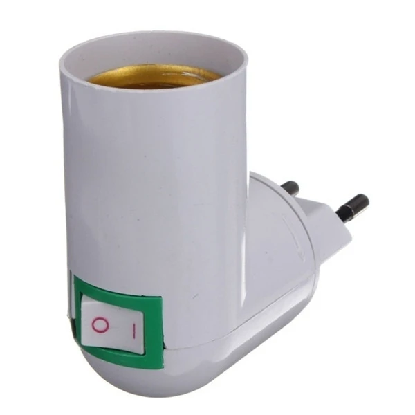 

Plug PP To E27 Base Splitter Lamp Holder Light Bulb With On/Off Switch E27 Bulb Socket Adapter Small night lamp holder