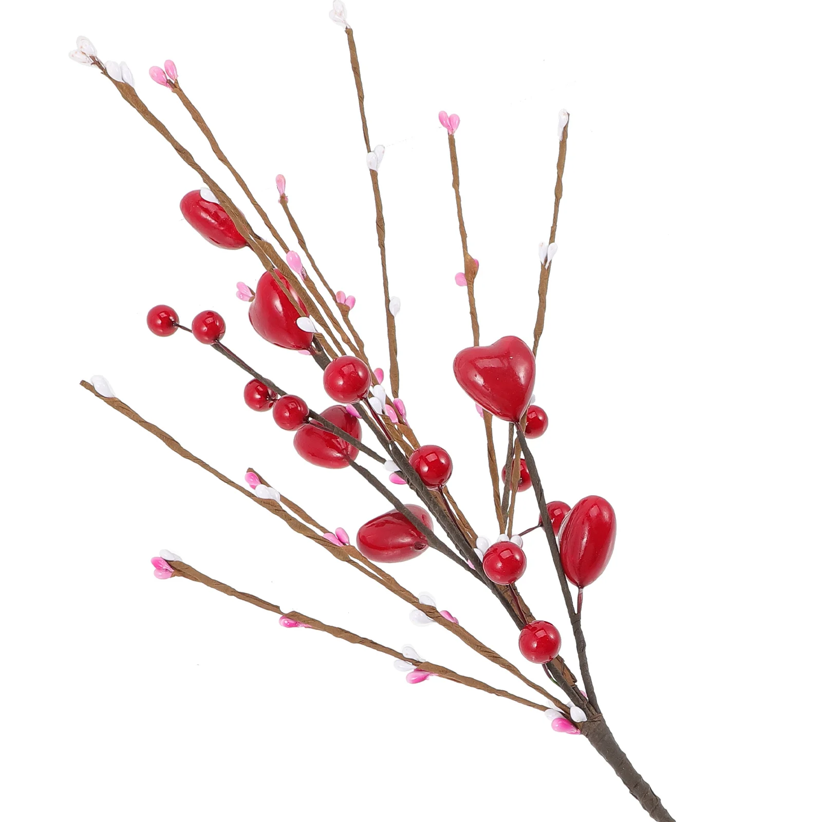 

Flower Berry Branch Artificial Picks Valentine Stems Heart Red Decoration Day Bouquet Valentines Branches Berries Wedding Faux
