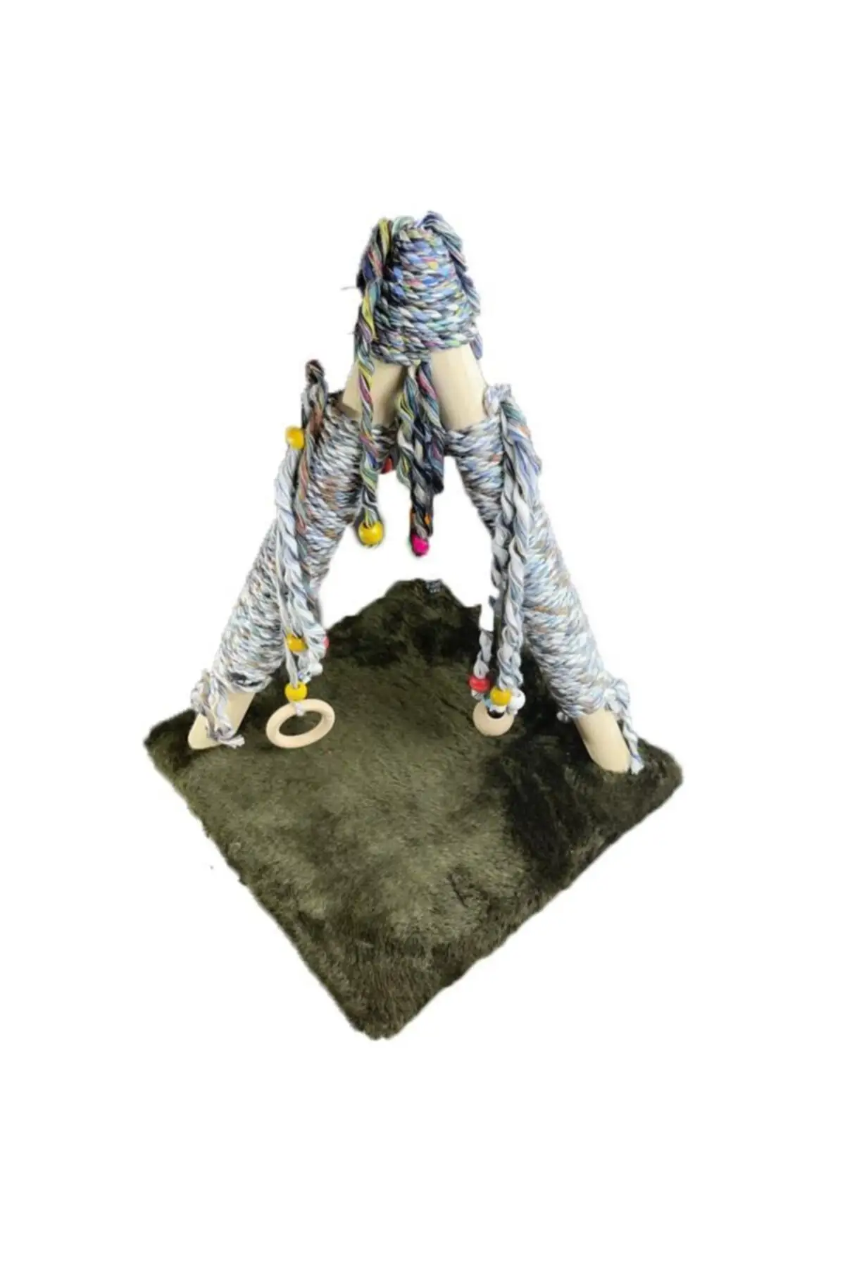 

Wooden Triangle Cat Scratching Board Army green