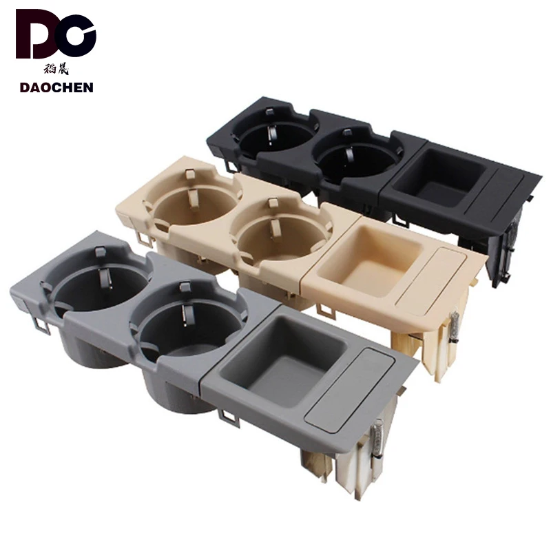 

DAOCHEN New Double Hole Car Styling Front Center Console Storage Box Coin + Cup Holder For BMW E46 Series 1999-2006 51168217953