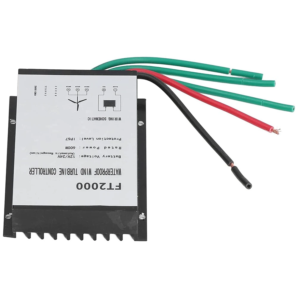 

Wind Charge Controller,12V 24V 600W Wind Turbine Charge Controller IP67Waterproof FT2000 Wind Generator Charge Regulator