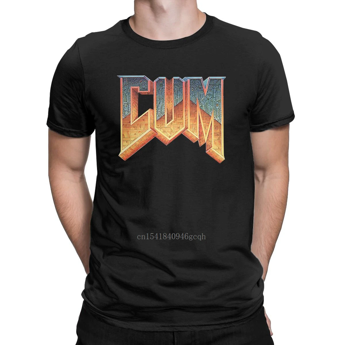

Men T-Shirts Doom Cum Vintage Pure Cotton Tee Shirt Short Sleeve Games T Shirts Round Neck Tops Summer