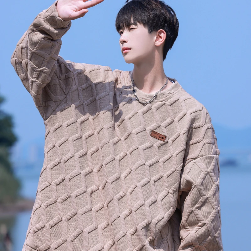 Осень-зима 2023 новые мужские свитера пуловер с объемным рисунком бриллиантов