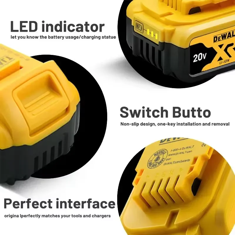 Оригинальный аккумулятор 20V 6.0Ah для электроинструментов, замена для DeWalt DCB184, DCB181, DCB182, DCB200, 20V 6A. (art.: 3920d92c2eaba) - 3920d92c2eaba