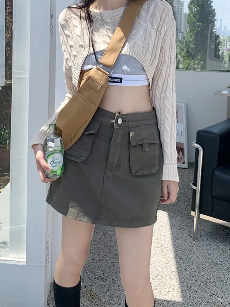 

Джинсовая мини-юбка Y2K в стиле Харадзюку, пикантная модная однотонная женская летняя джинсовая юбка в стиле панк 1920-х с высокой талией, шорты, юбки, уличная одежда