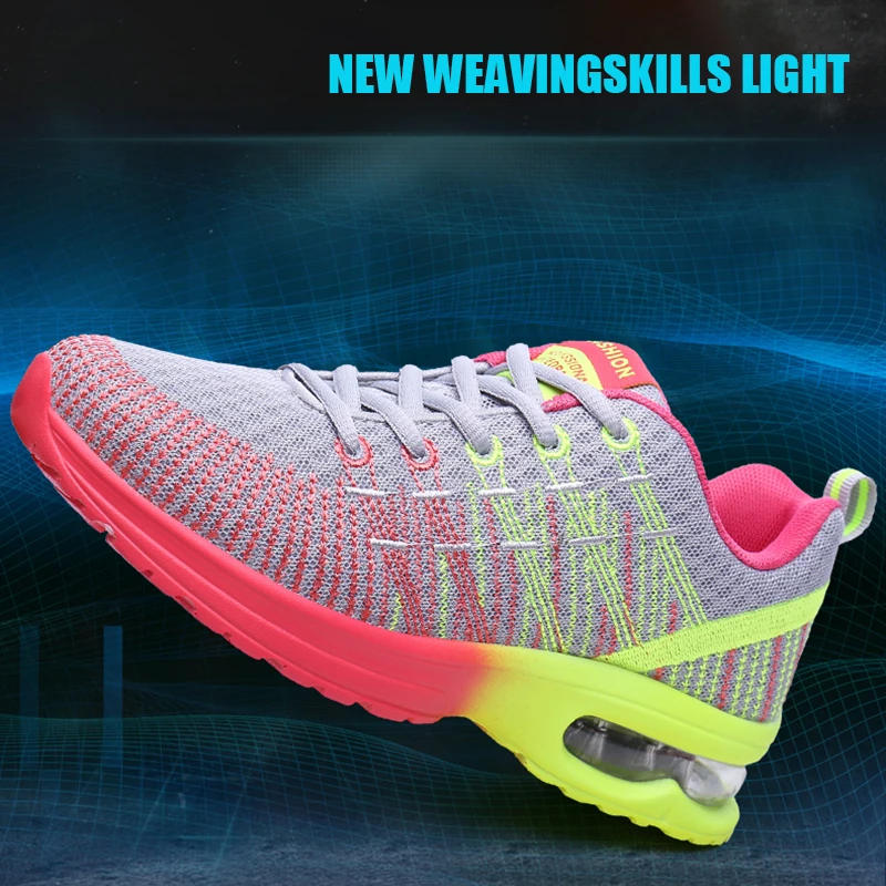

Women's Casual Fashion Air Cushion Lightweight Training Shoes Mesh Breathable Sneakers Tenis Feminino Female Shoes
