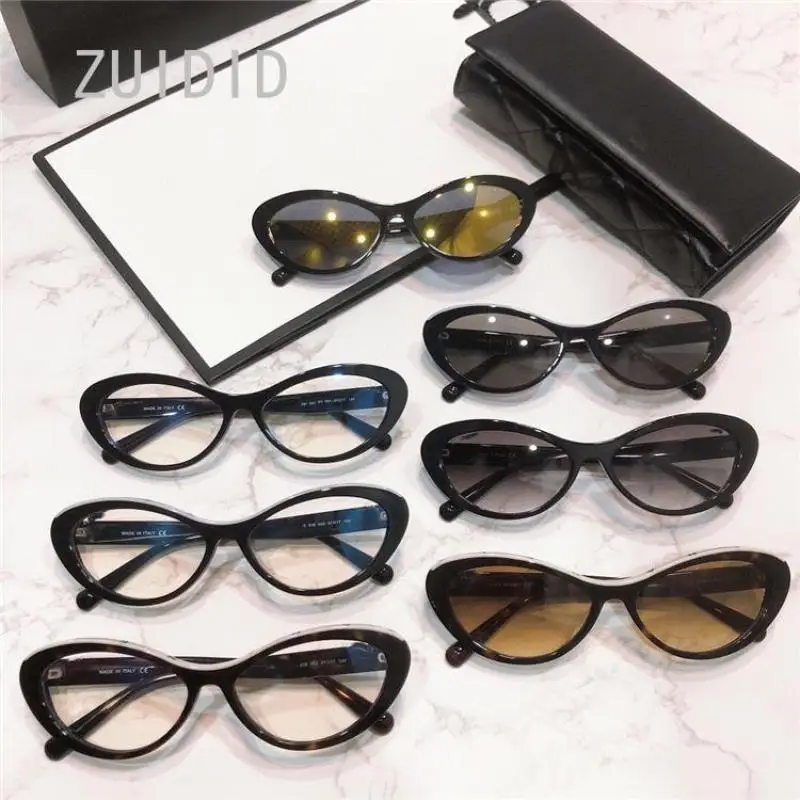 

Cat Eye Classic Black White Acetate Black Frame Sunglasses Women Style Polarized Gradient Grey Lens Steampunk Ellipse Shades