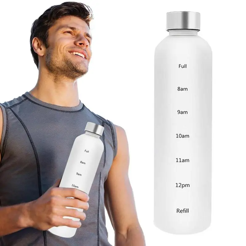 

Sports Water Bottle Gym Water Bottles With Time Marker Gradient Color Water Bottle 35OZ Motivational Water Bottle Leak Proof